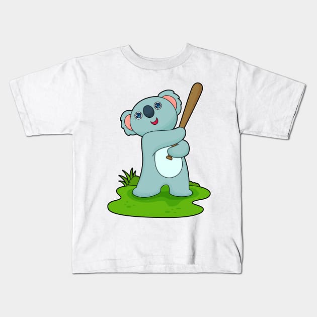 Koala Baseball Baseball bat Kids T-Shirt by Markus Schnabel